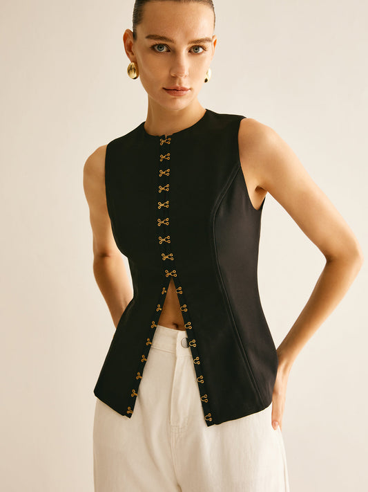 Round Neck Metal Detailed Undershirt 