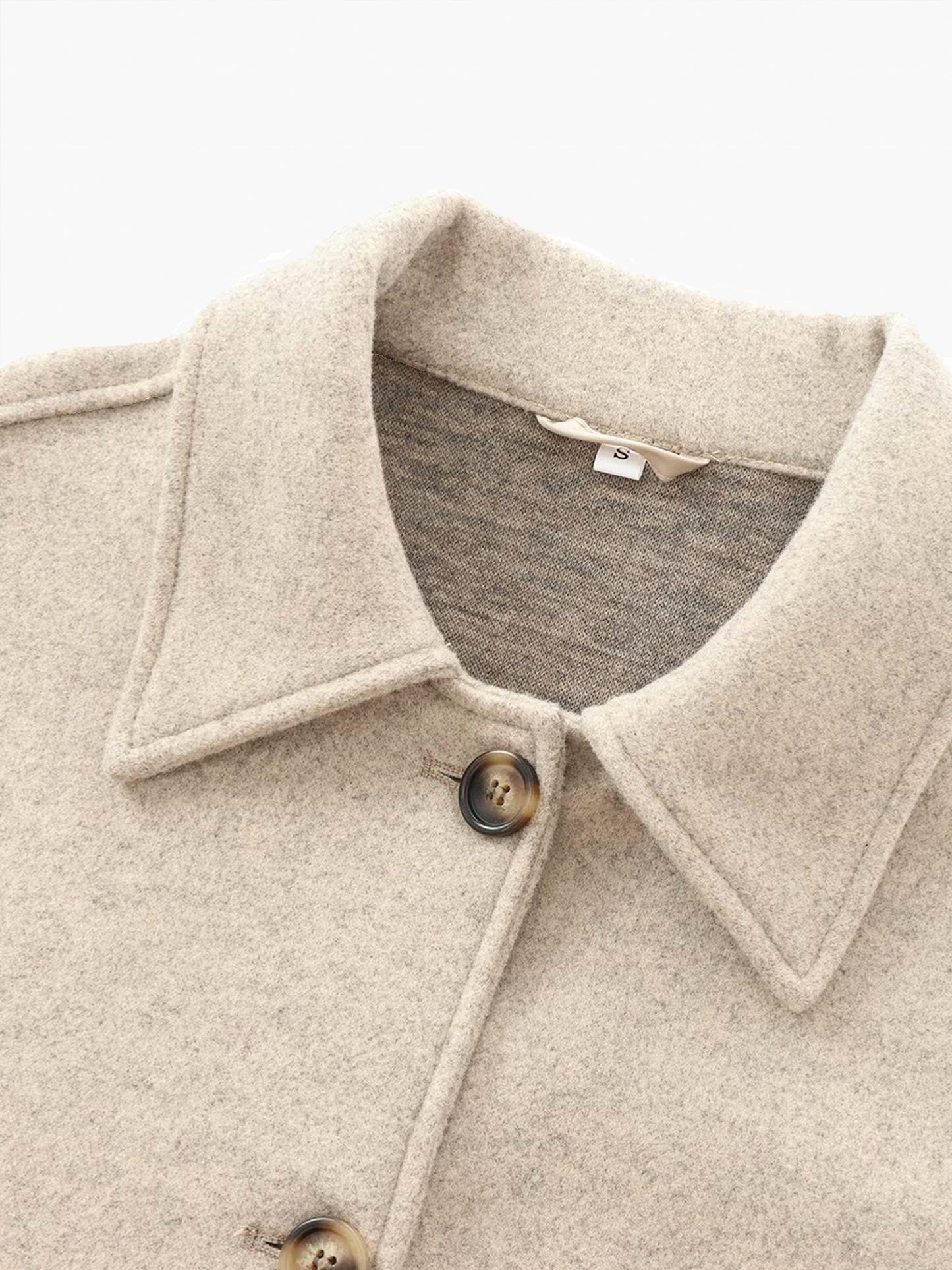 Şık Düğmeli Yaka Ceket Shine Aura