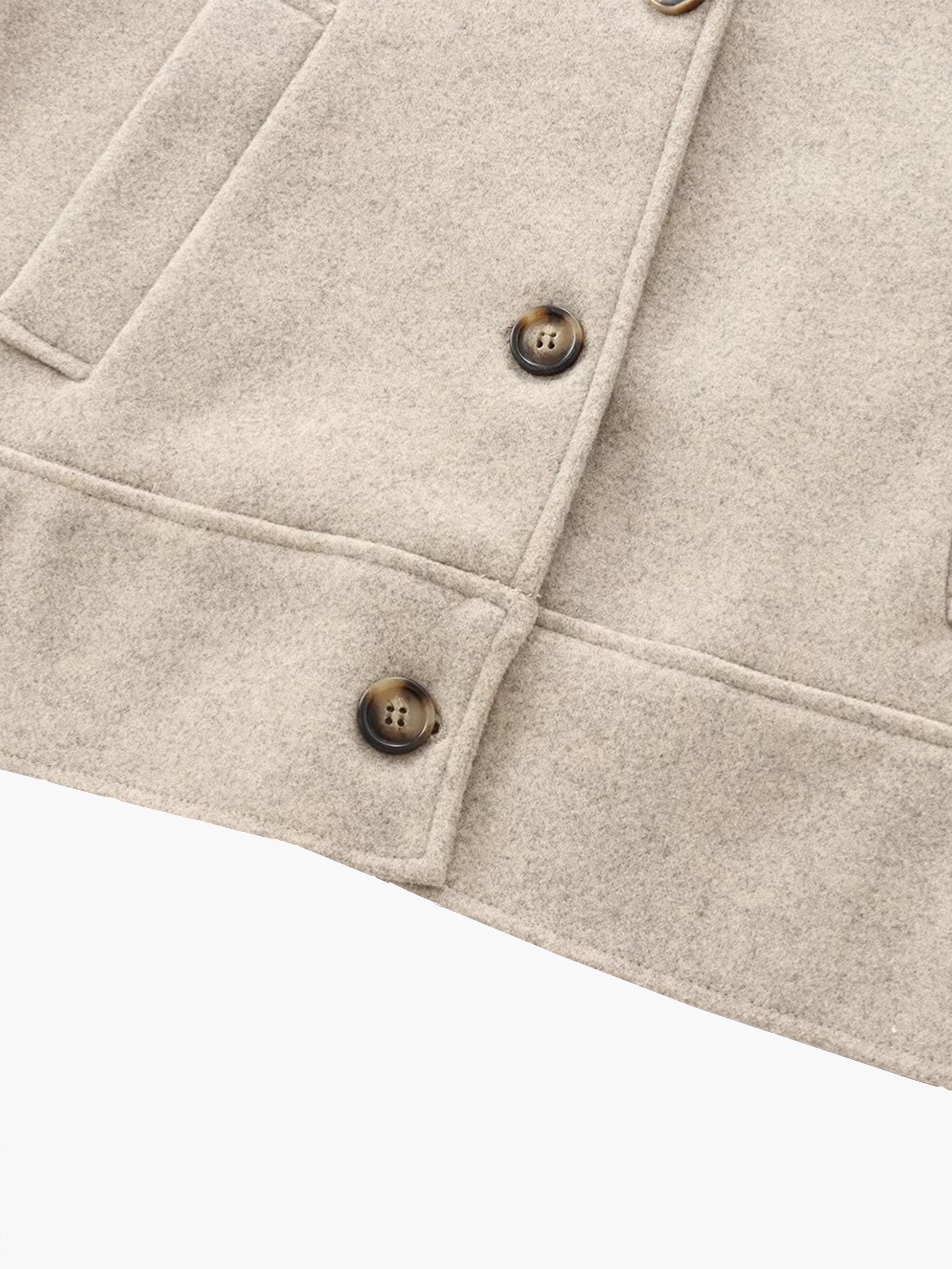 Şık Düğmeli Yaka Ceket Shine Aura