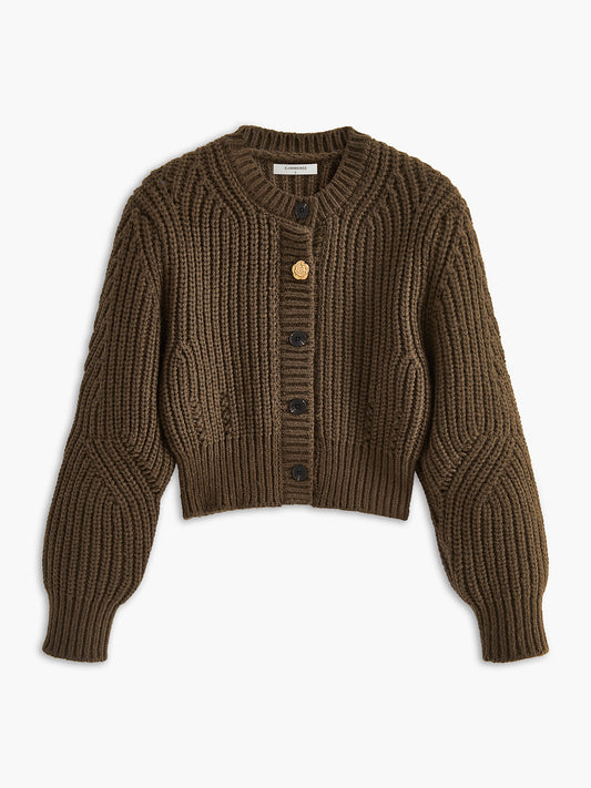 Round Neck Metal Detailed Short Sweater 