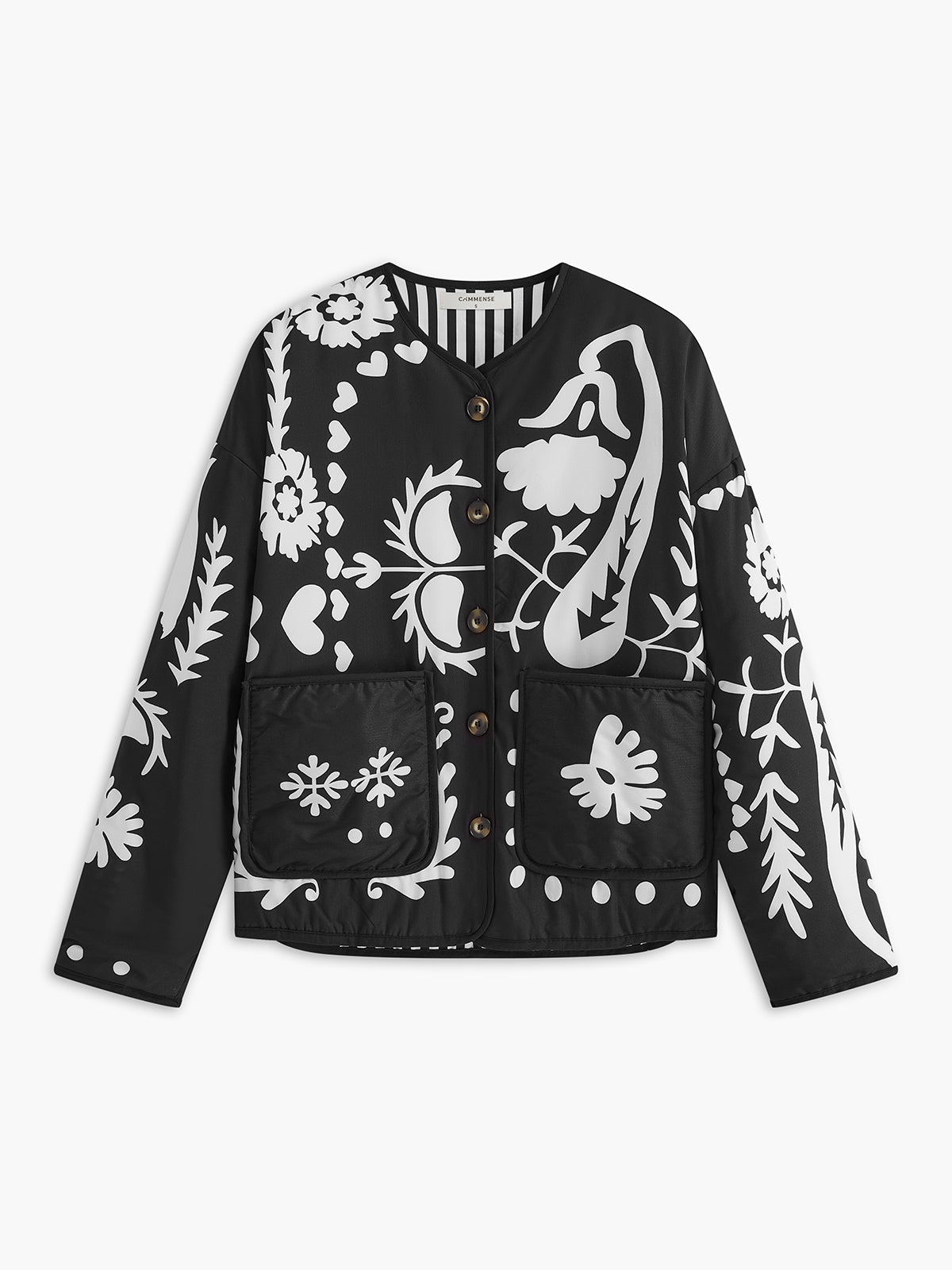 Vintage Baskılı Kış Kabanı Shine Aura