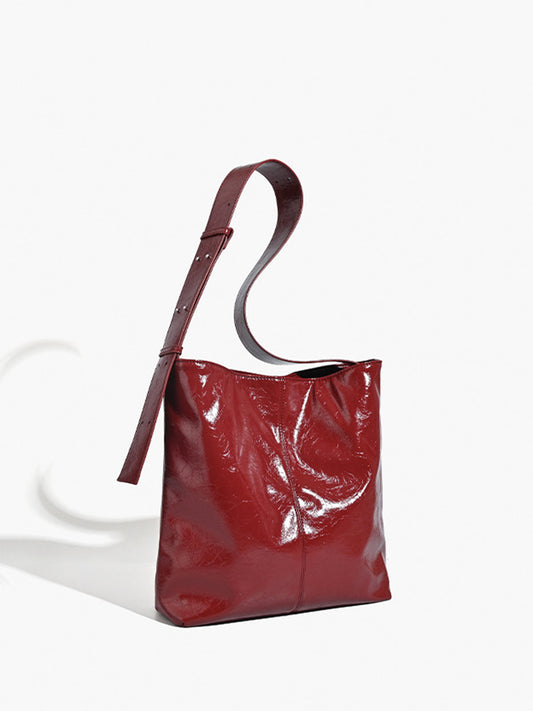 Red Over Size Tote Bag Shine Aura