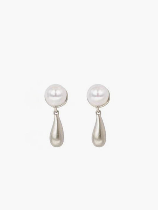 Pearl Water Drop Charm Earrings Shine Aura