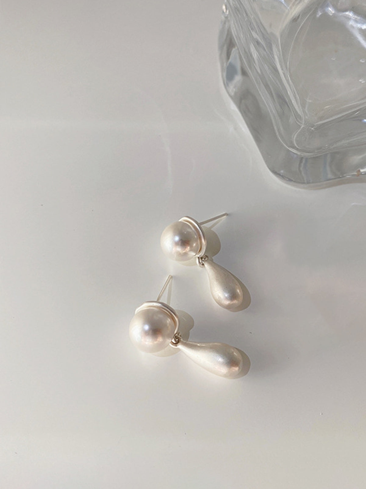 Pearl Water Drop Charm Earrings Shine Aura