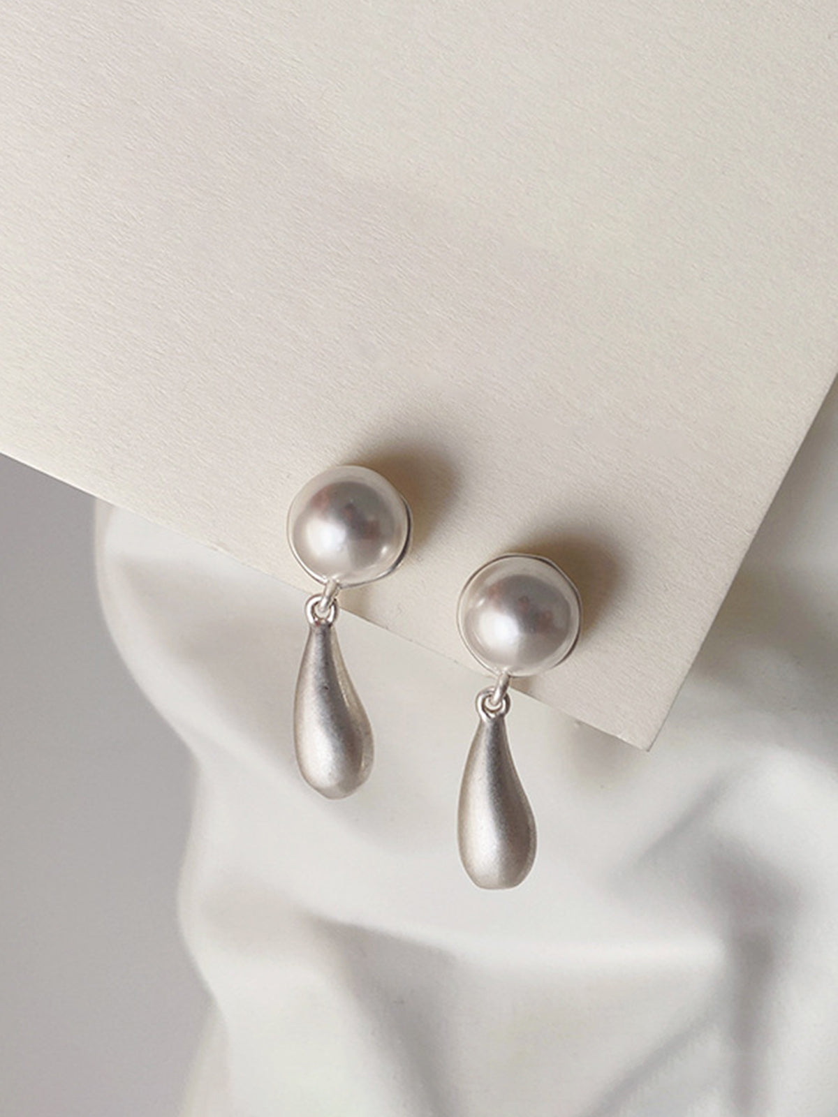 Pearl Water Drop Charm Earrings Shine Aura