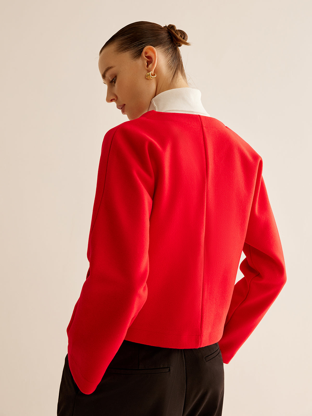 V-Yaka Çapraz Ceket Shine Aura