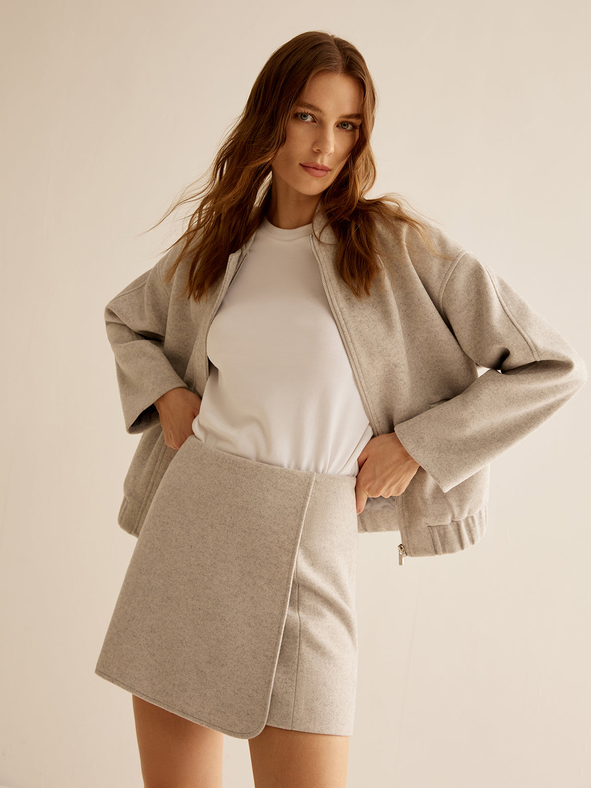 Kabanlı Cep Fermuarlı Sıcak Ceket Shine Aura