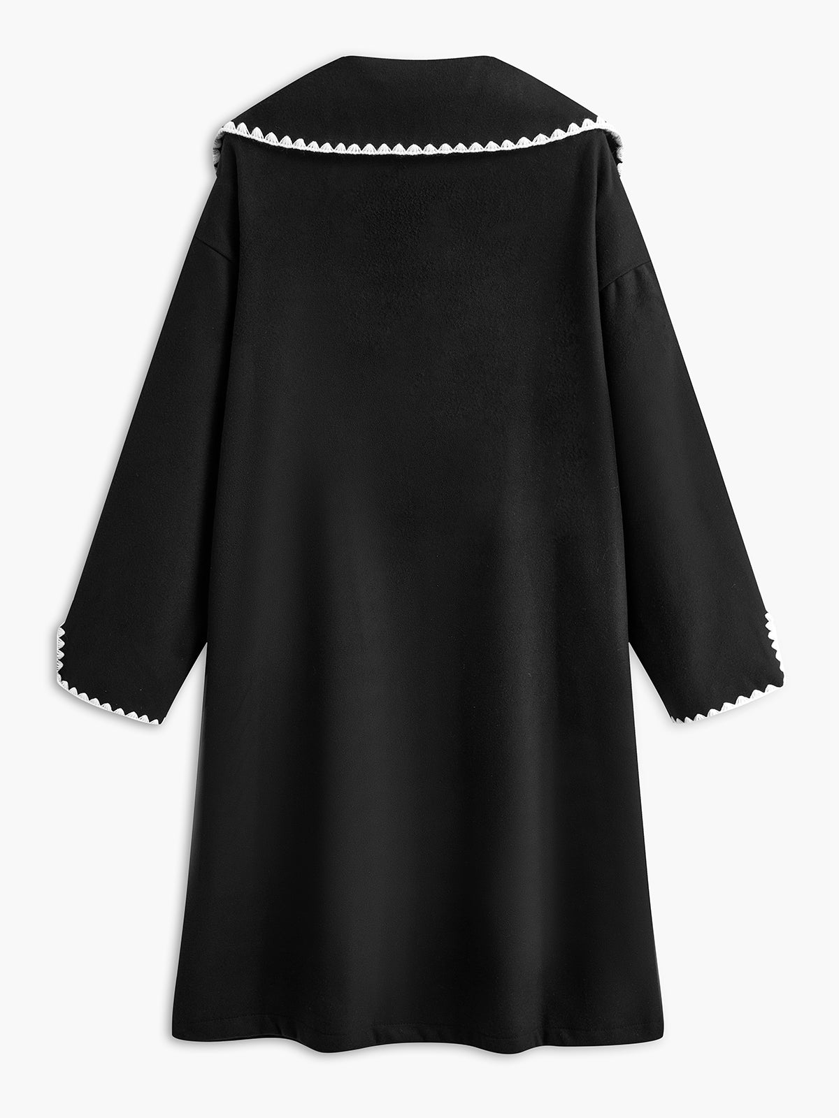 Kontrast Şeritli Tweed Uzun Kaban Shine Aura