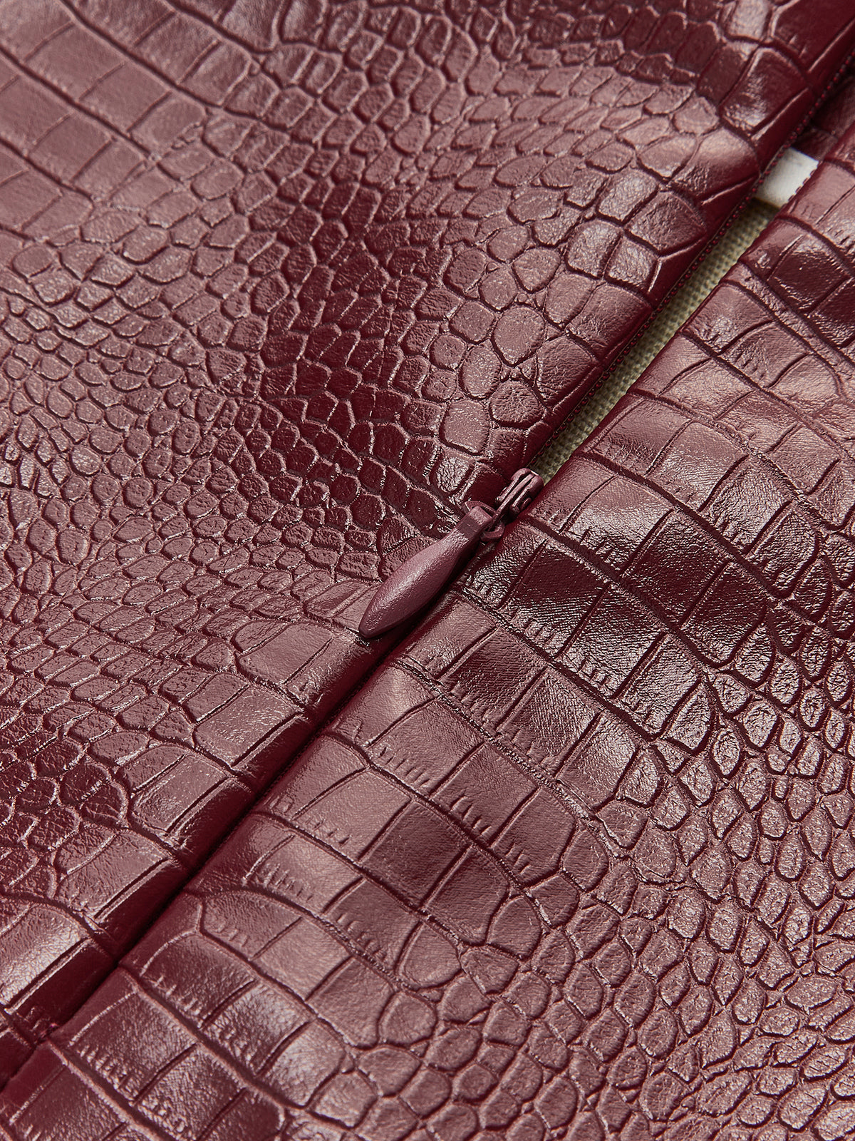 Suni Deri Dokulu Mini Etek Shine Aura