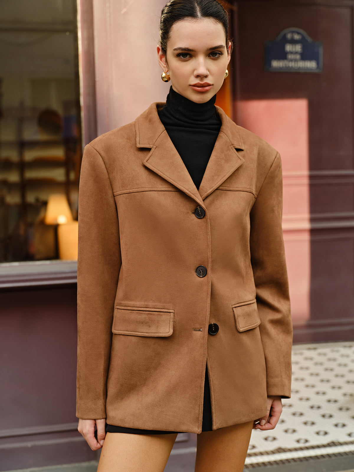 Süet Düğmeli Ceket Shine Aura