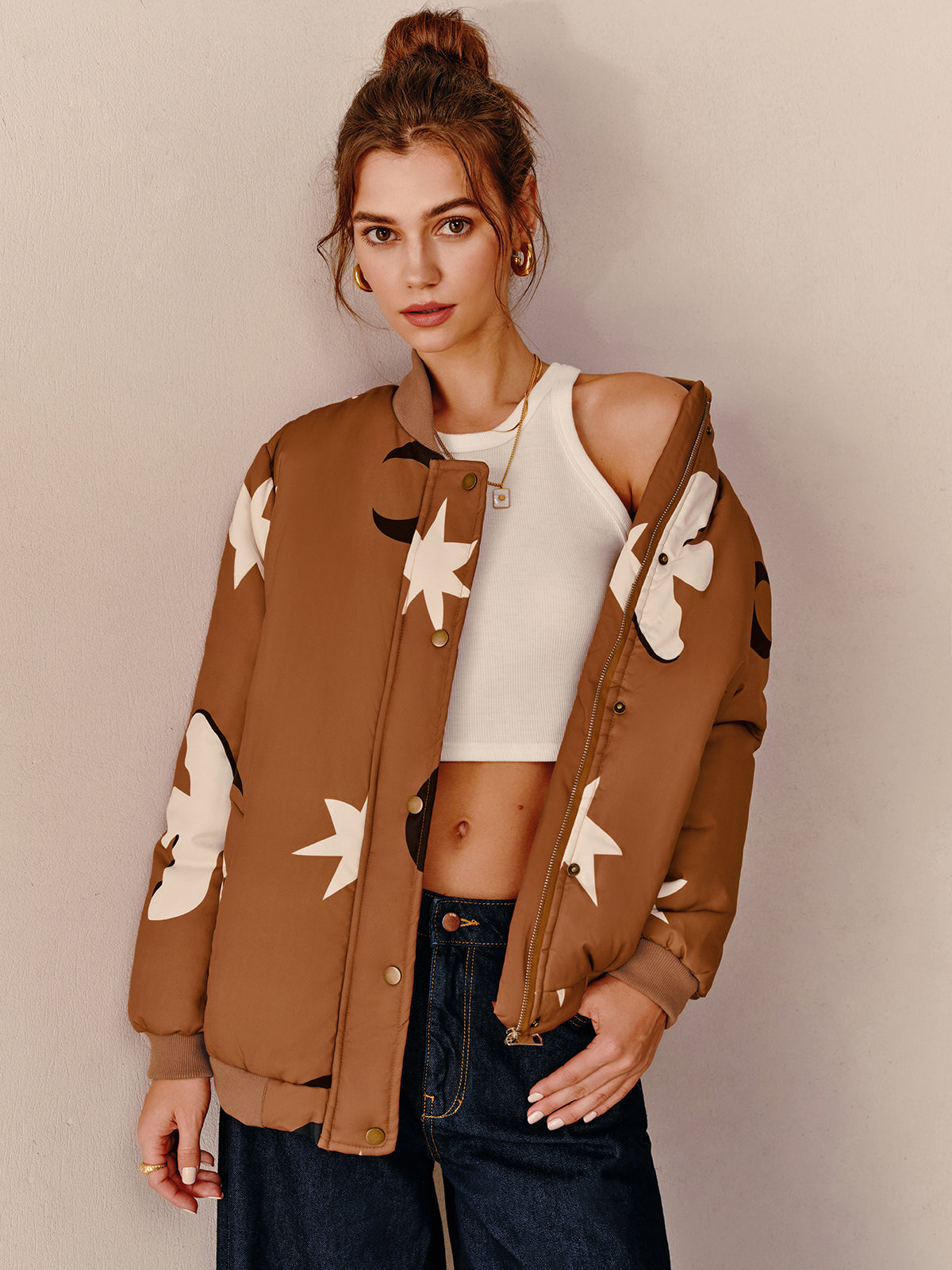 Boheme Fermuarlı Yaka Sıcak Ceket Shine Aura