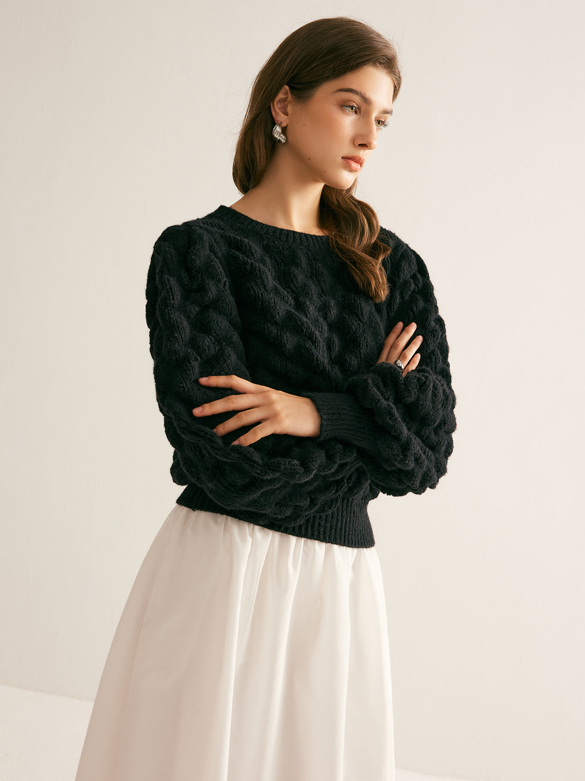 Crew Neck Cloud Sweater Shine Aura