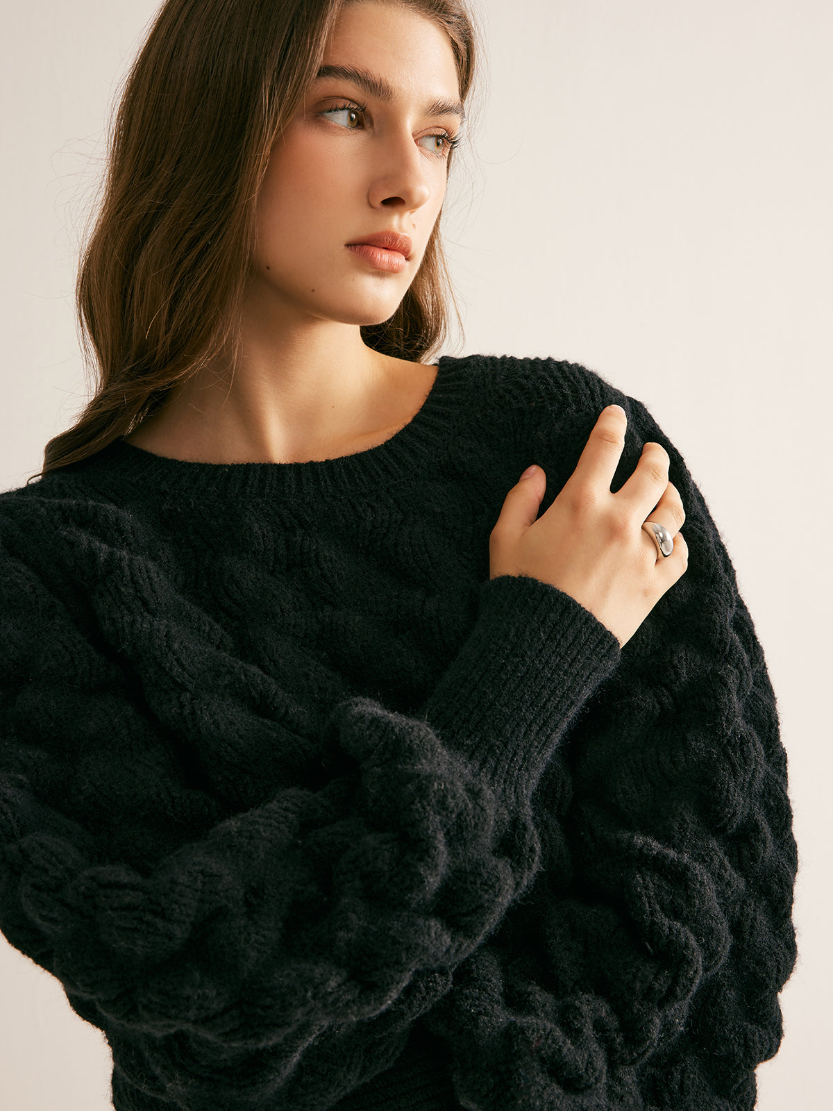 Crew Neck Cloud Sweater Shine Aura