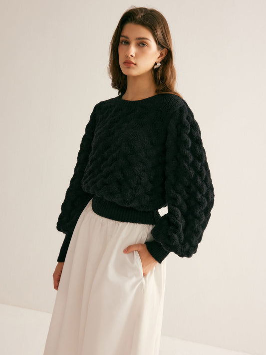 Crew Neck Cloud Sweater Shine Aura