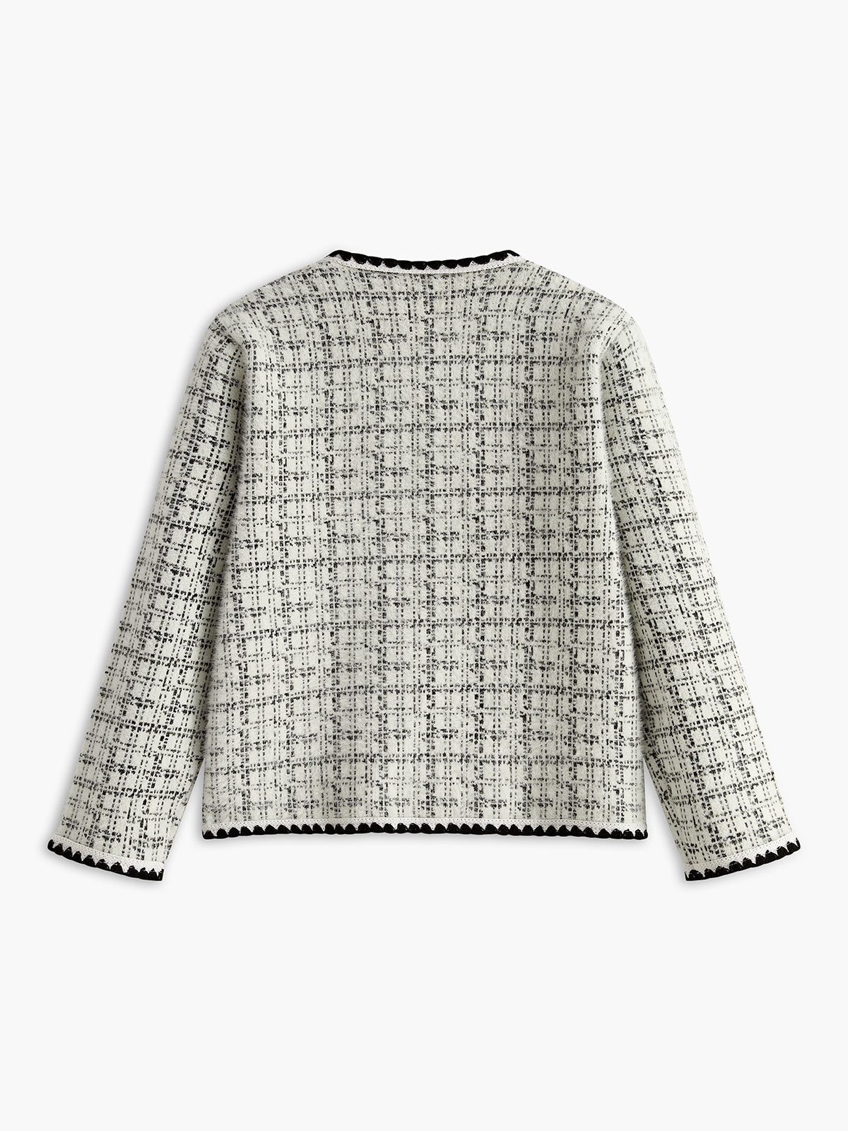 Şık Kareli Tweed Ceket Shine Aura