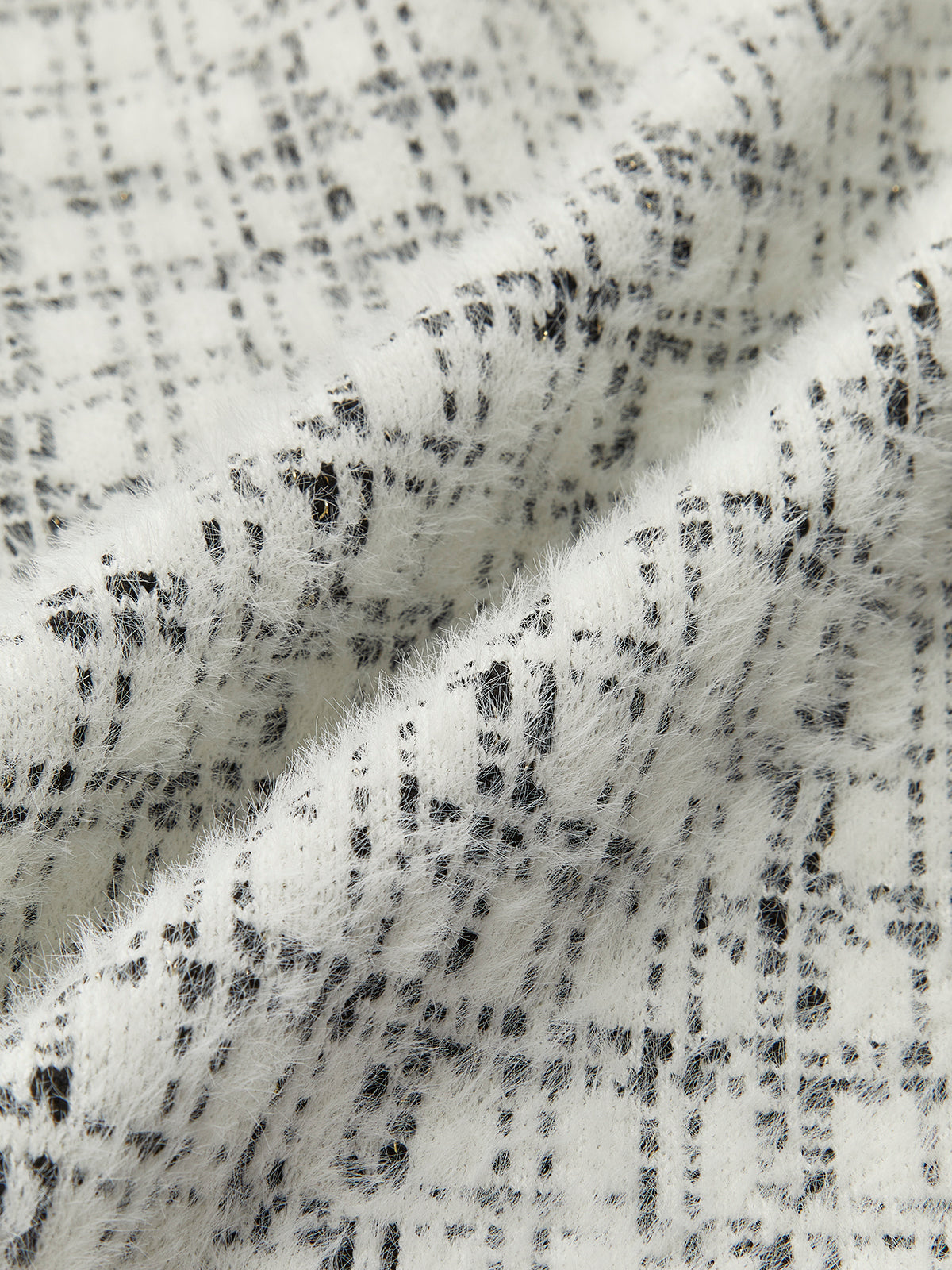 Şık Kareli Tweed Ceket Shine Aura