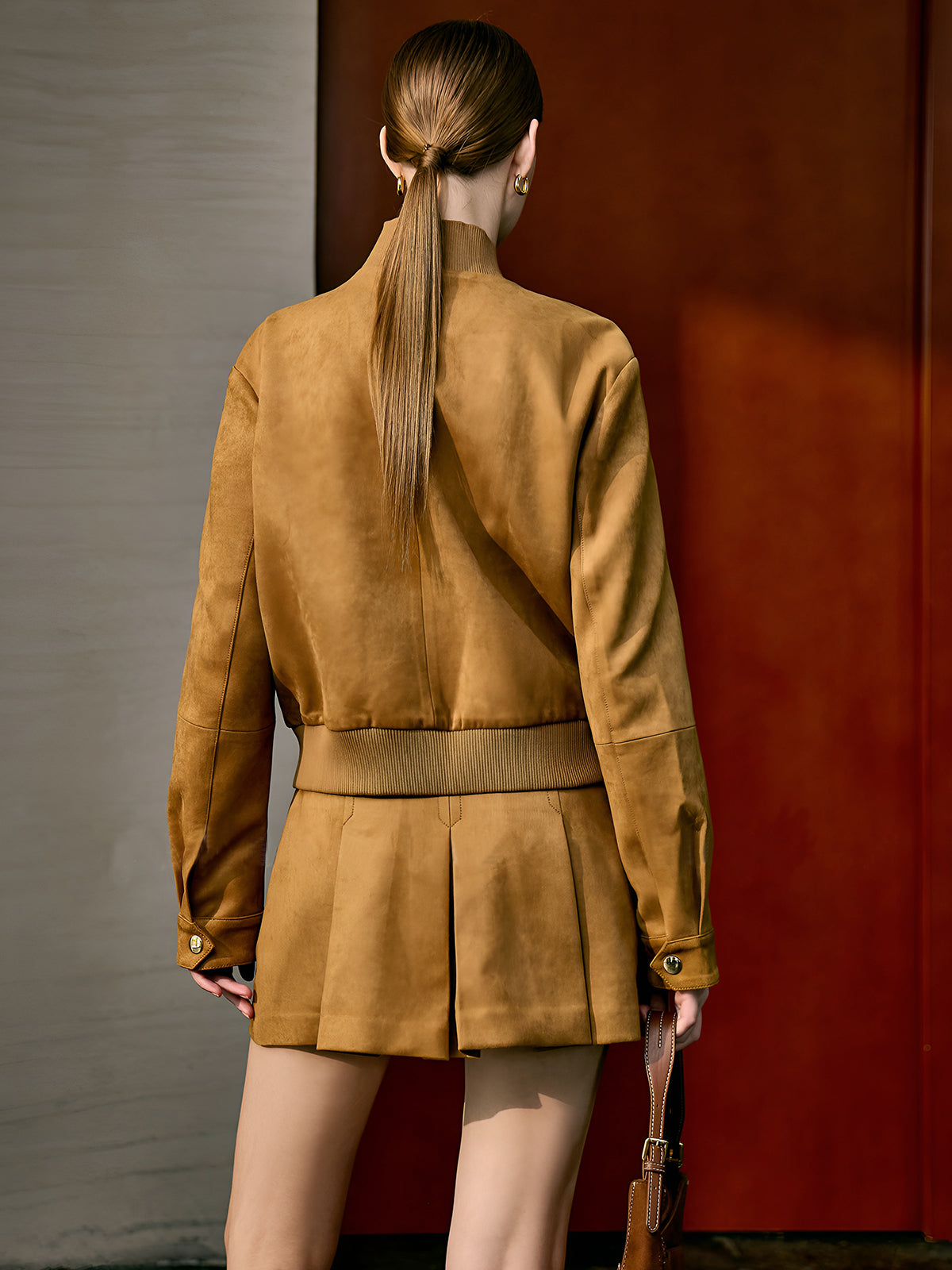 Suede Zipper Jacket Shine Aura