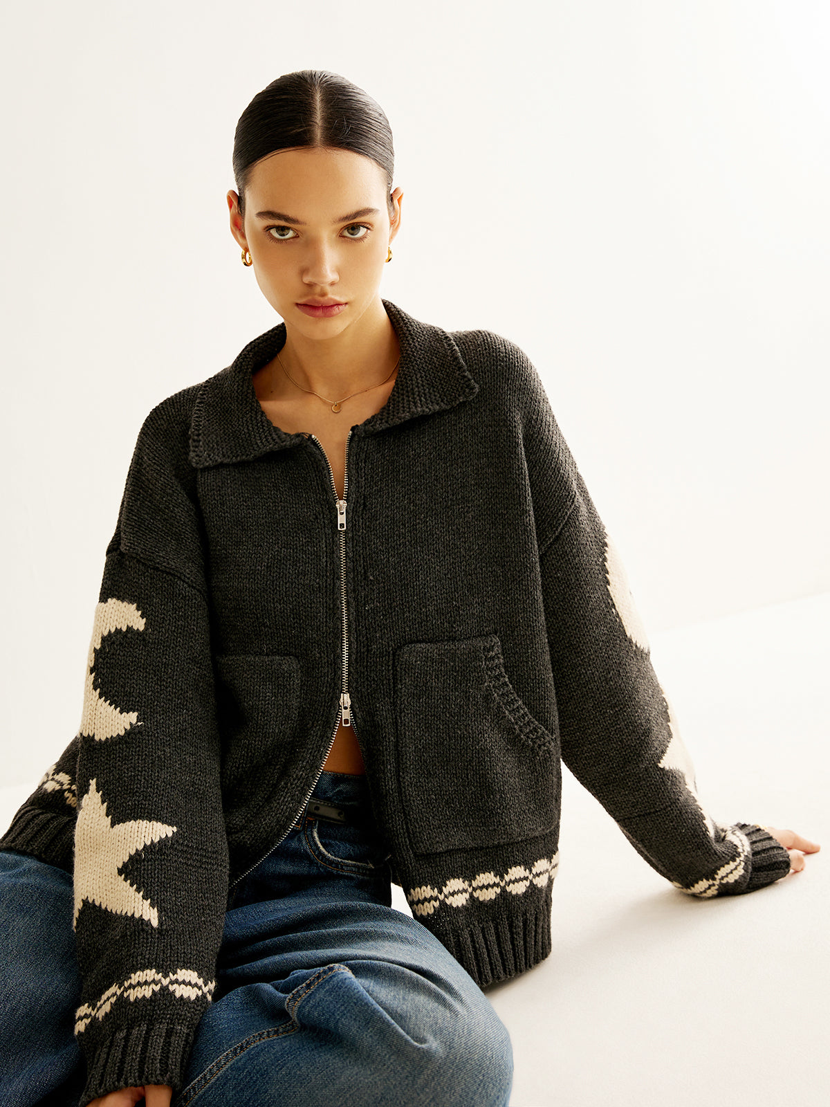 Çift Fermuarlı Cep Detaylı Kaban Shine Aura