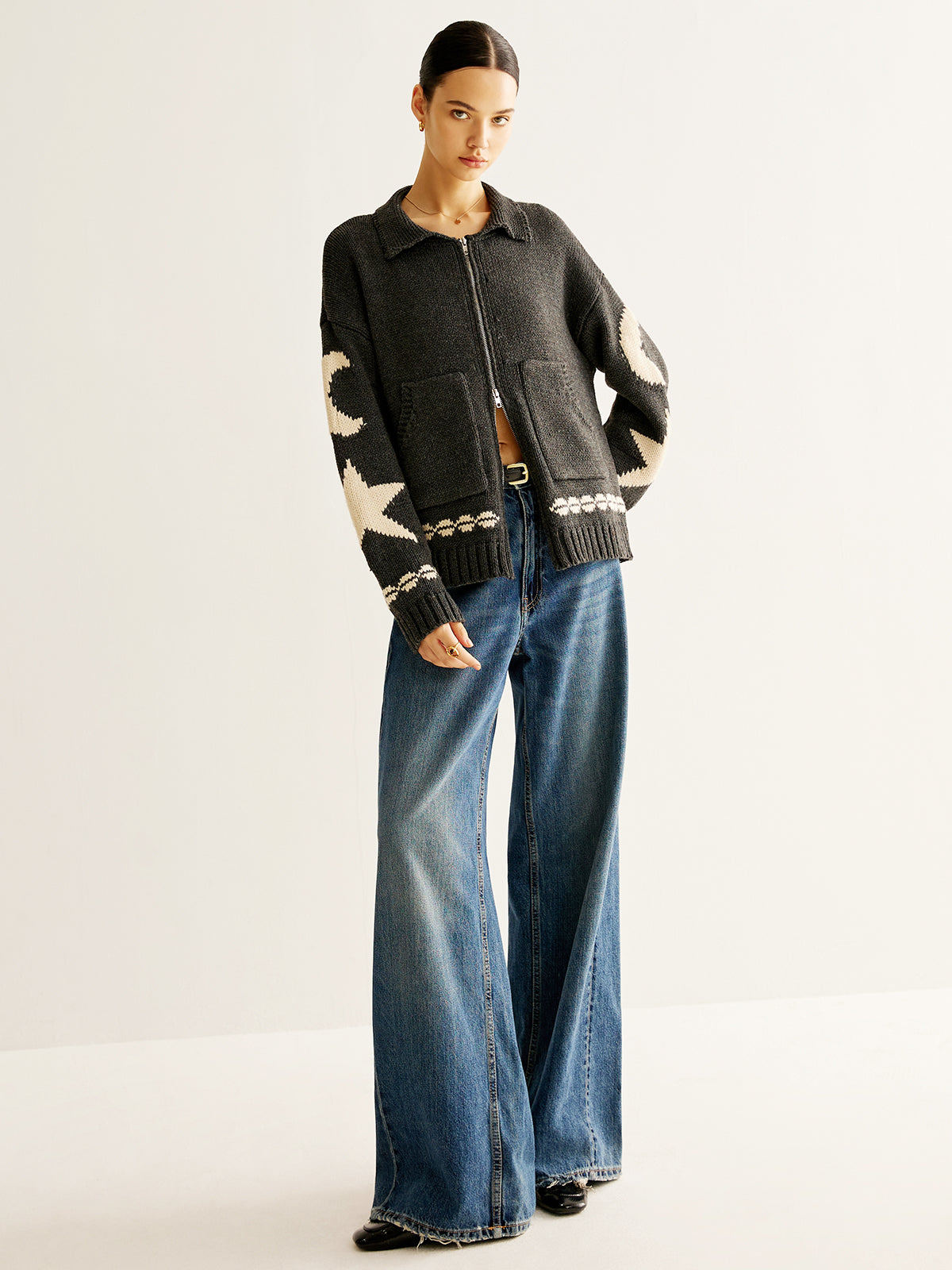 Çift Fermuarlı Cep Detaylı Kaban Shine Aura