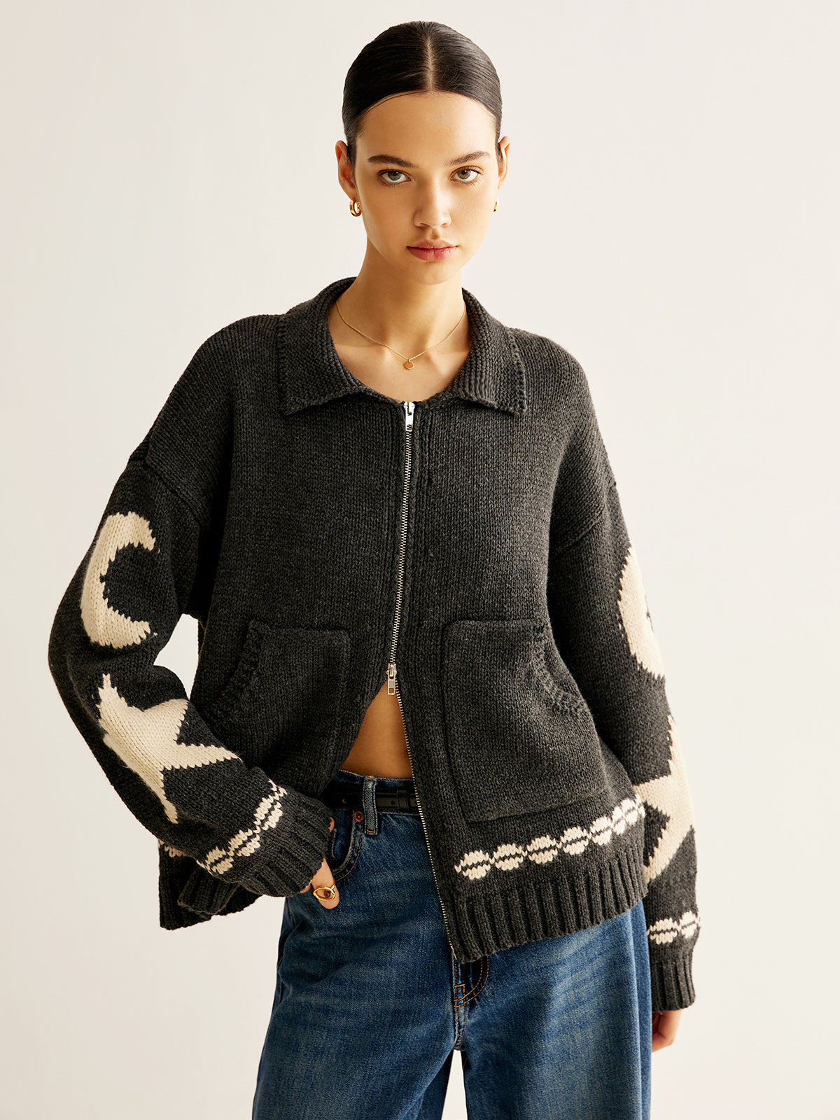 Çift Fermuarlı Cep Detaylı Kaban Shine Aura