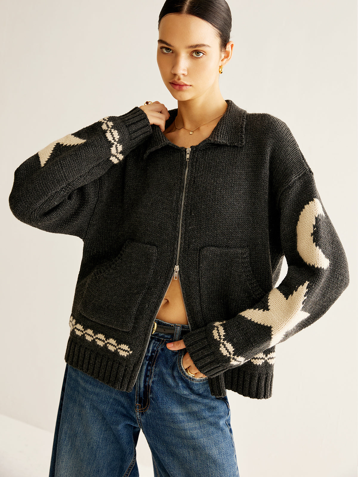 Çift Fermuarlı Cep Detaylı Kaban Shine Aura