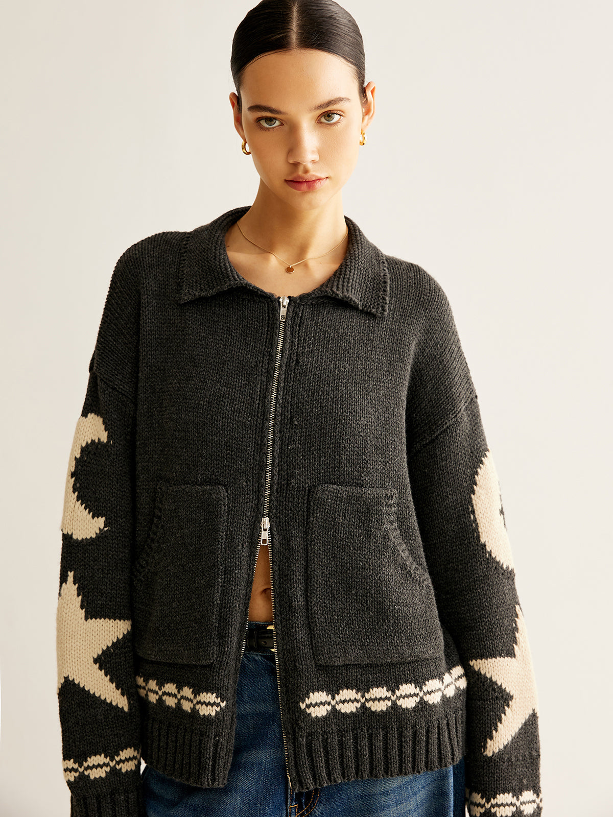 Çift Fermuarlı Cep Detaylı Kaban Shine Aura