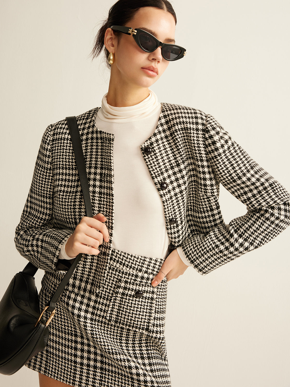 Yün Karışımlı Ekoseli Blazer Shine Aura