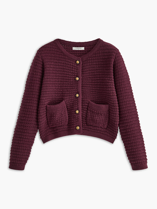Breasted Cozy Short Cardigan Shine Aura