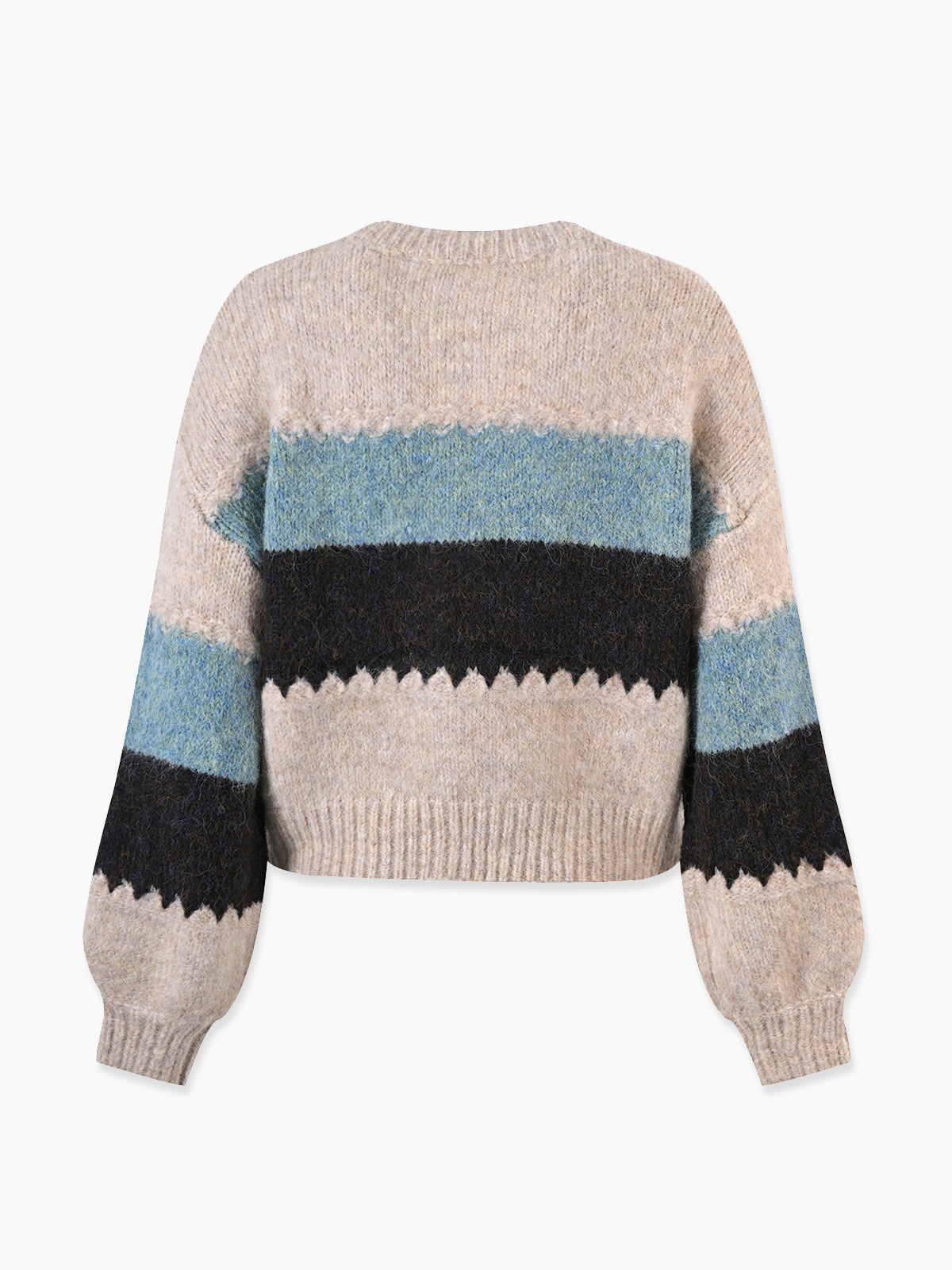 Kroşe Çiçekli Renk Bloklu Kaban Shine Aura