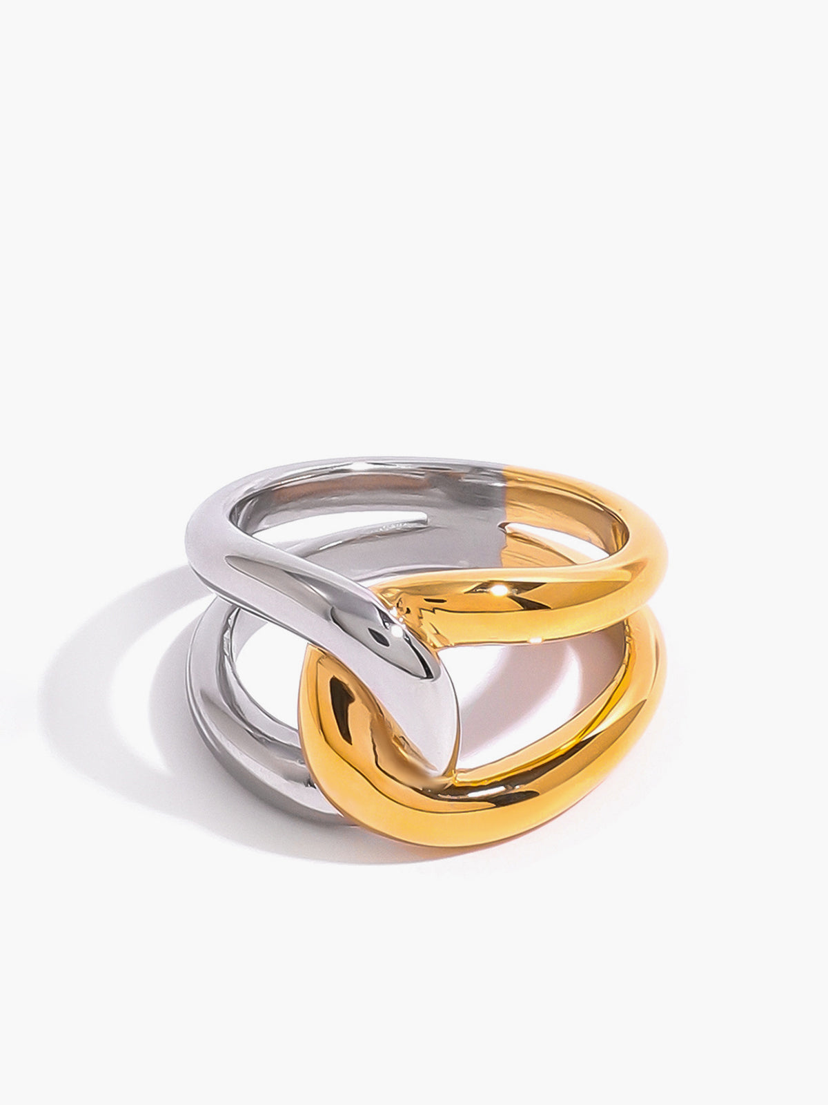 Two Tone Twist Ring Shine Aura