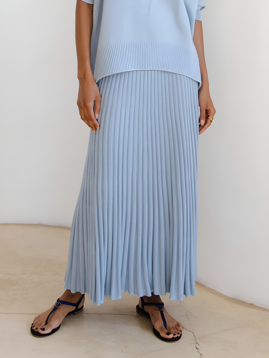 Leisure Pleated Knit Skirt Shine Aura