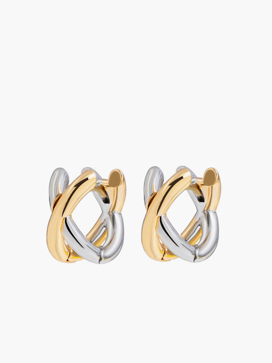 Two-Tone Criss Cross Ear Cuff Shine Aura