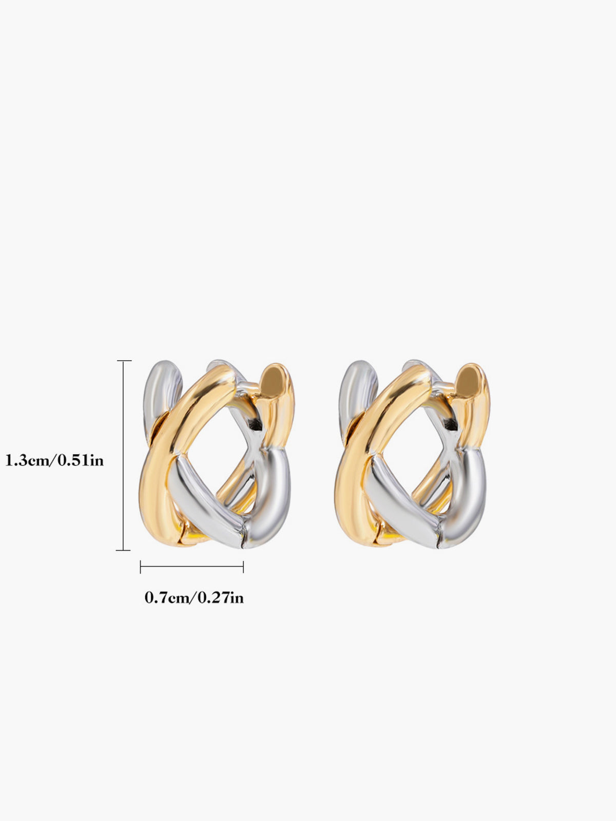 Two-Tone Criss Cross Ear Cuff Shine Aura