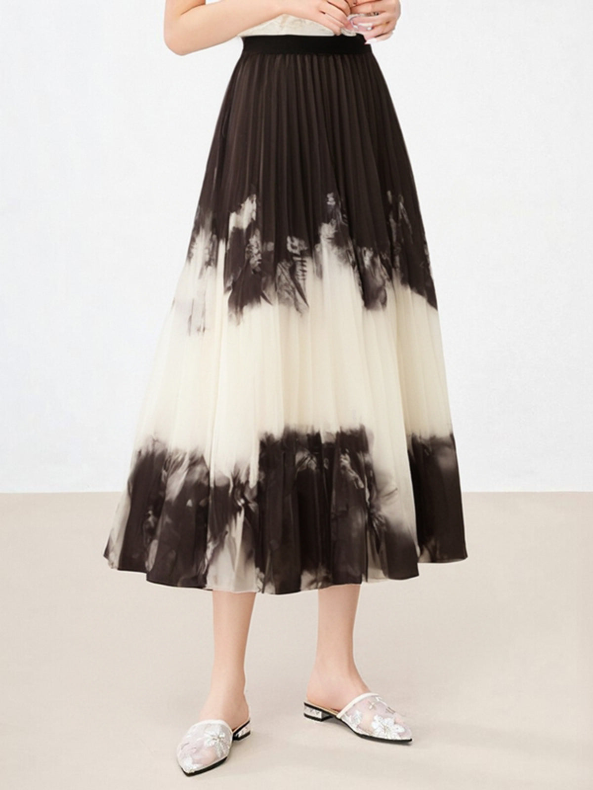 Vintage Tie Dye Fırfırlı Etek Shine Aura