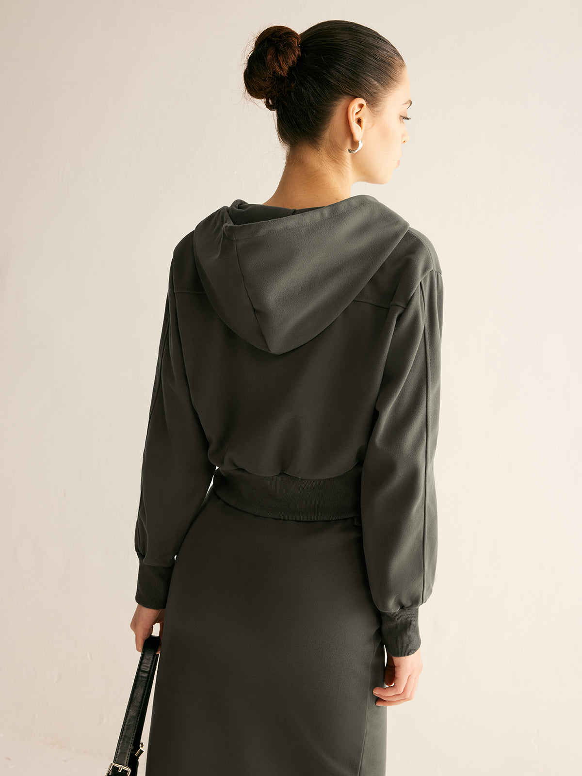 Spor Şıklığı İki Yönlü Fermuarlı Kapüşonlu Ceket Shine Aura