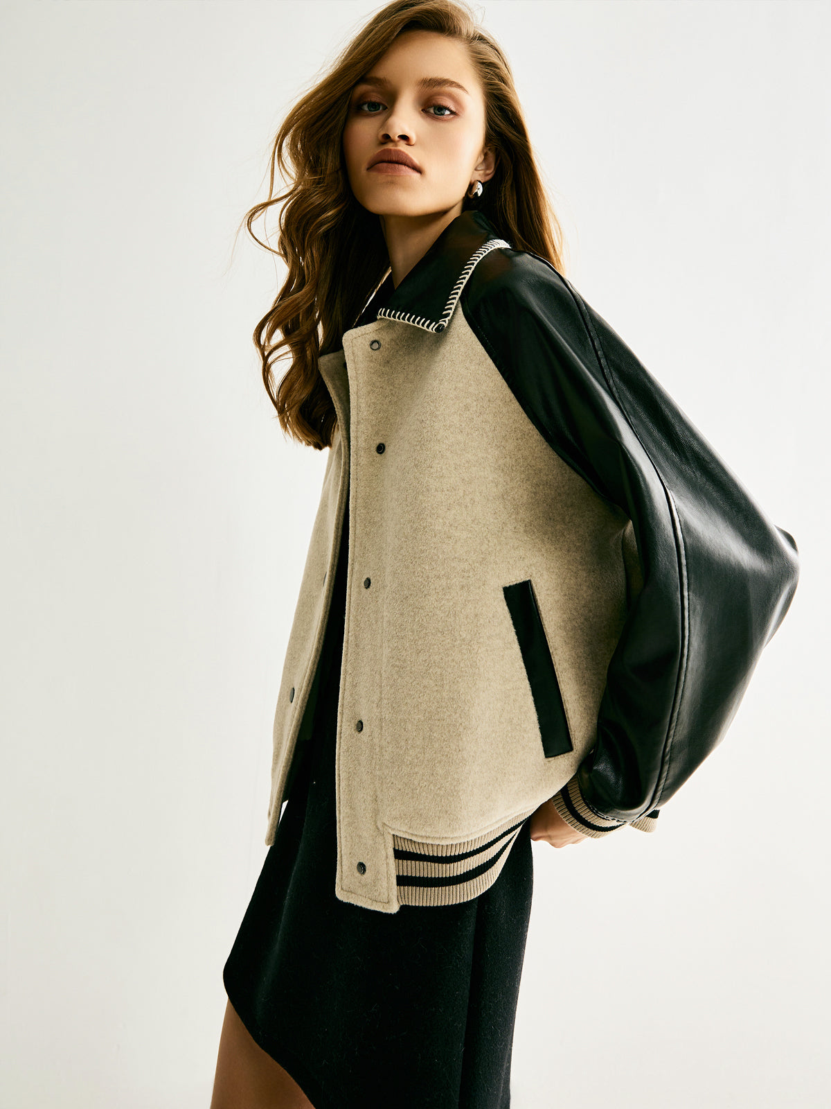 Spor Amaçlı Yün Karışımlı Panel Ceket Shine Aura