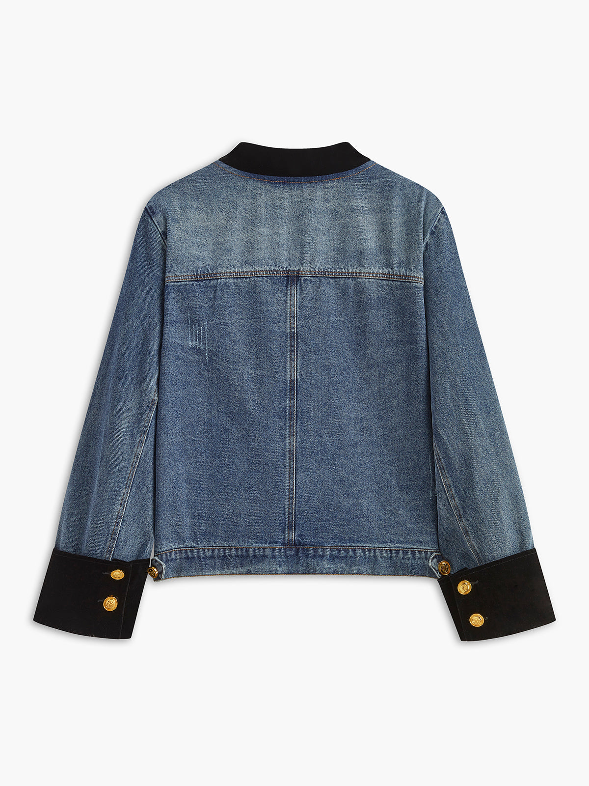 Kadife Panelli Denim Ceket Shine Aura