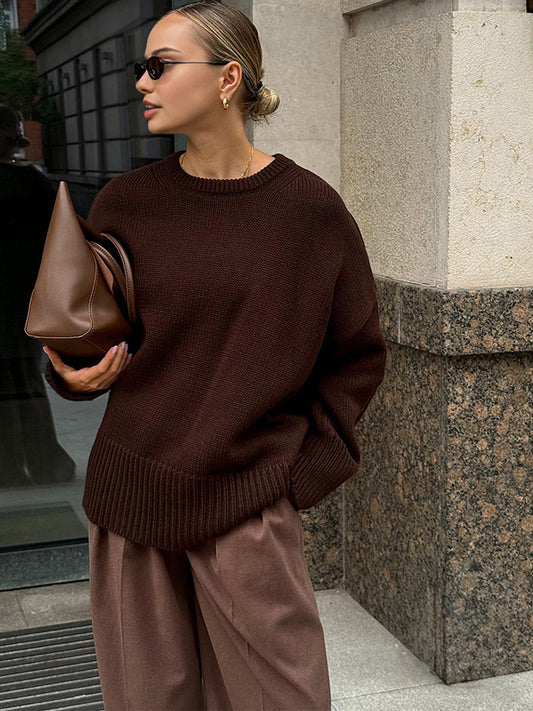 Minimalist Plain Shift Sweater Shine Aura