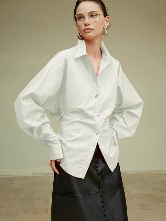 Cotton Side Pleated Polo Shirt Shine Aura