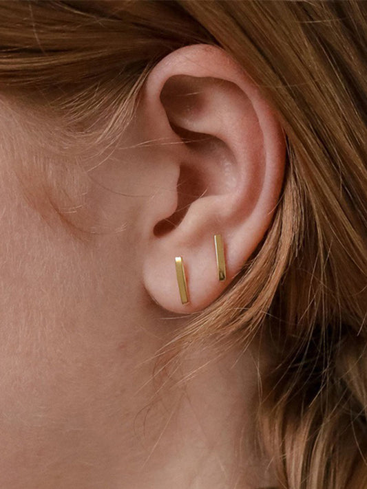 Minimalist Bar Stud Earrings Shine Aura
