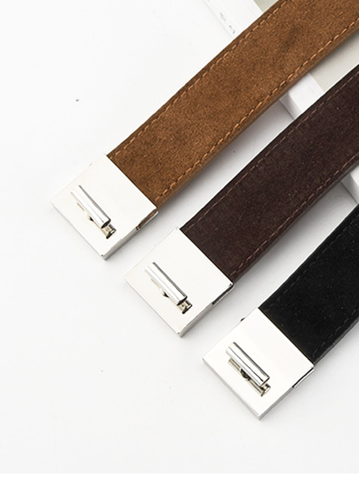 Minimalist Plain Slim Leather Belt Shine Aura