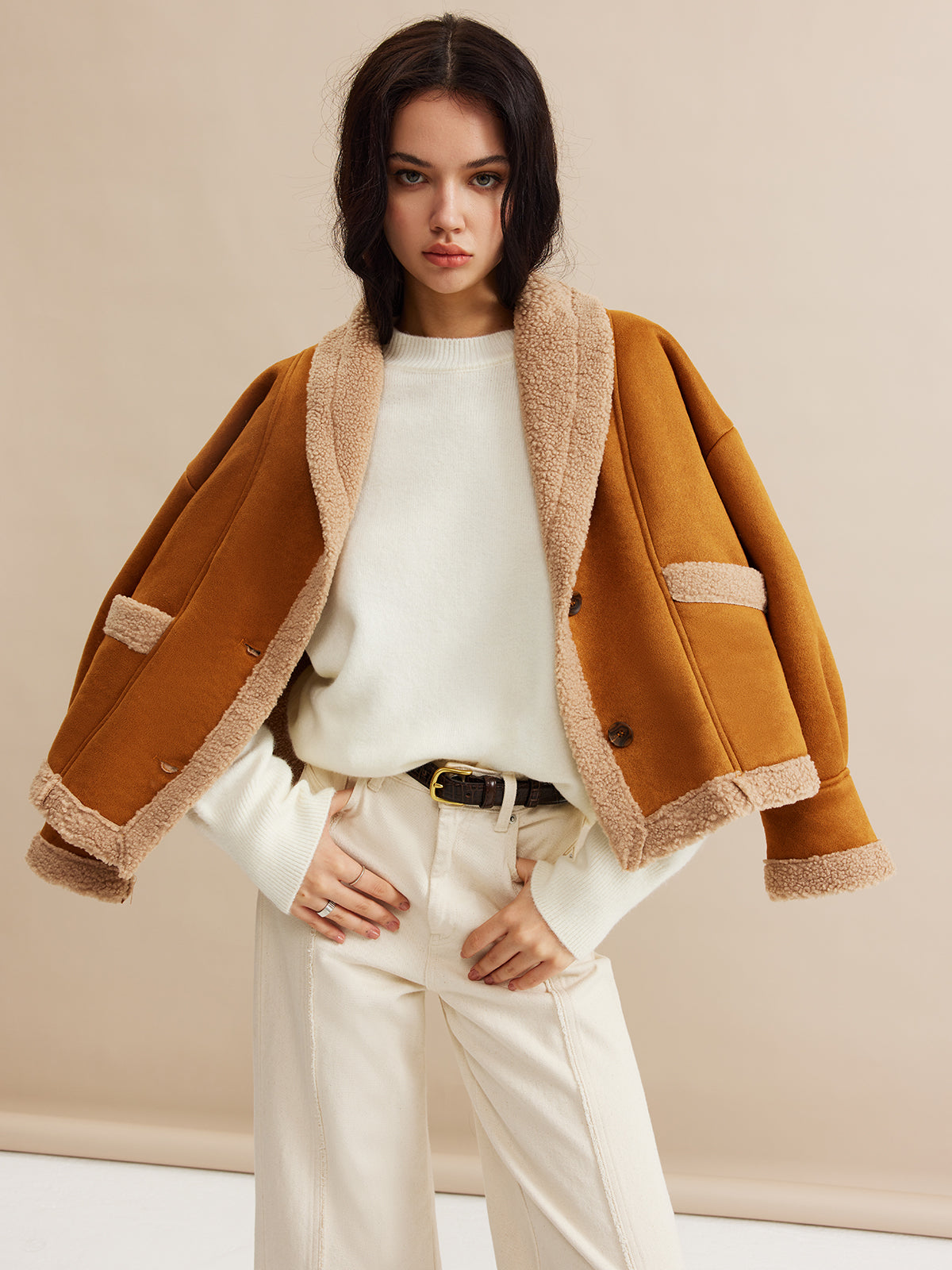 Boheme Minky Astarlı Süet Ceket Shine Aura