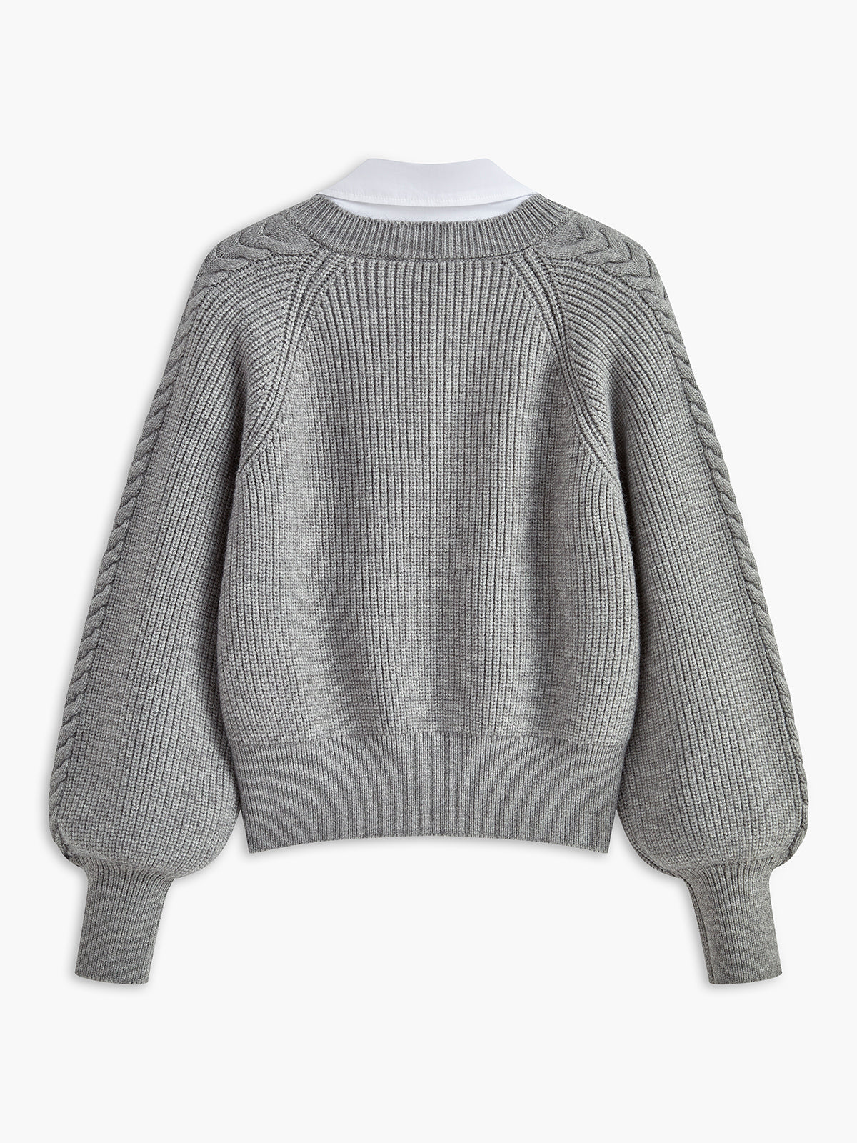 Leisure Contrast Collar Knit Top Shine Aura