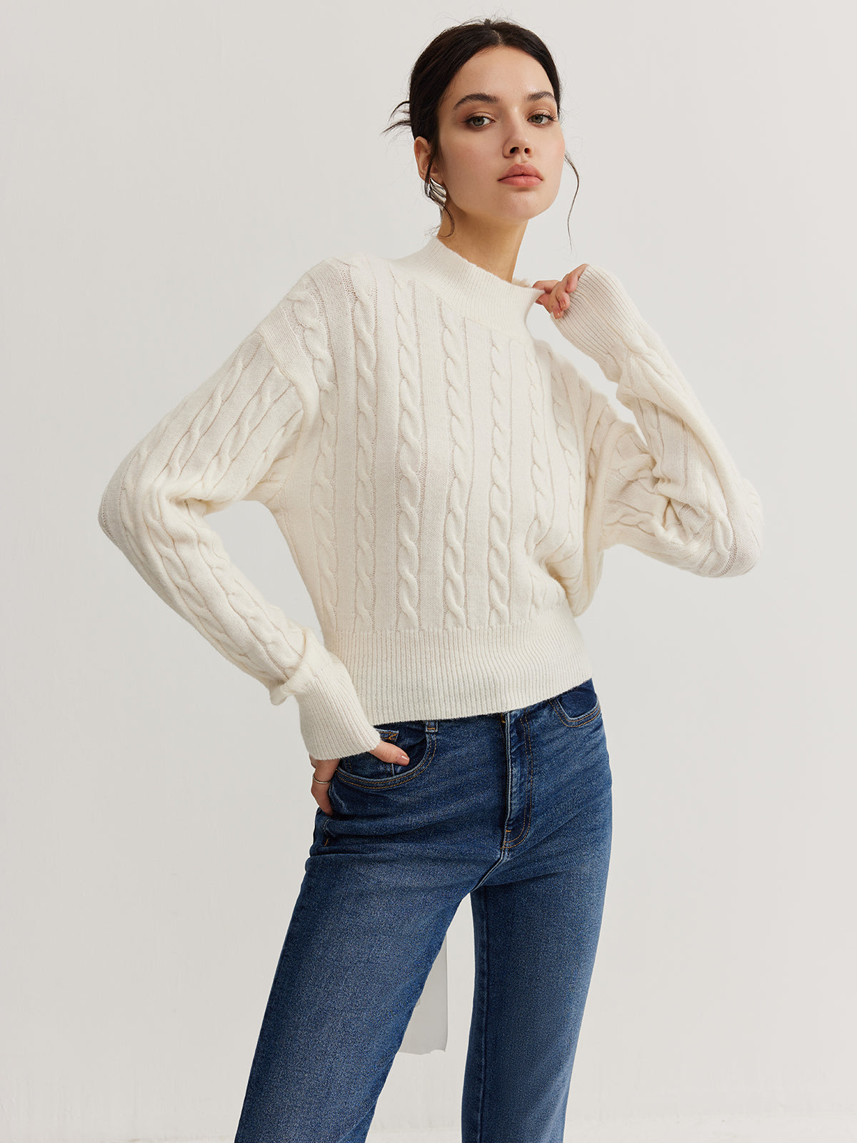 Plain Backless Bow Knit Top Shine Aura