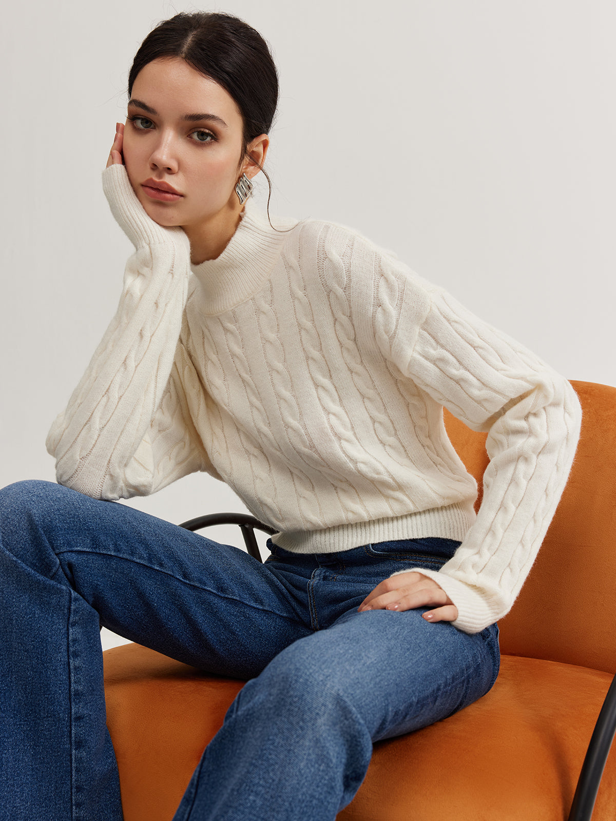 Plain Backless Bow Knit Top Shine Aura