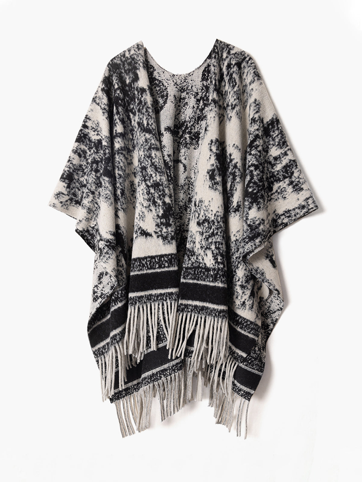Retro Ink Painting Tassel Shawl Scarf Shine Aura