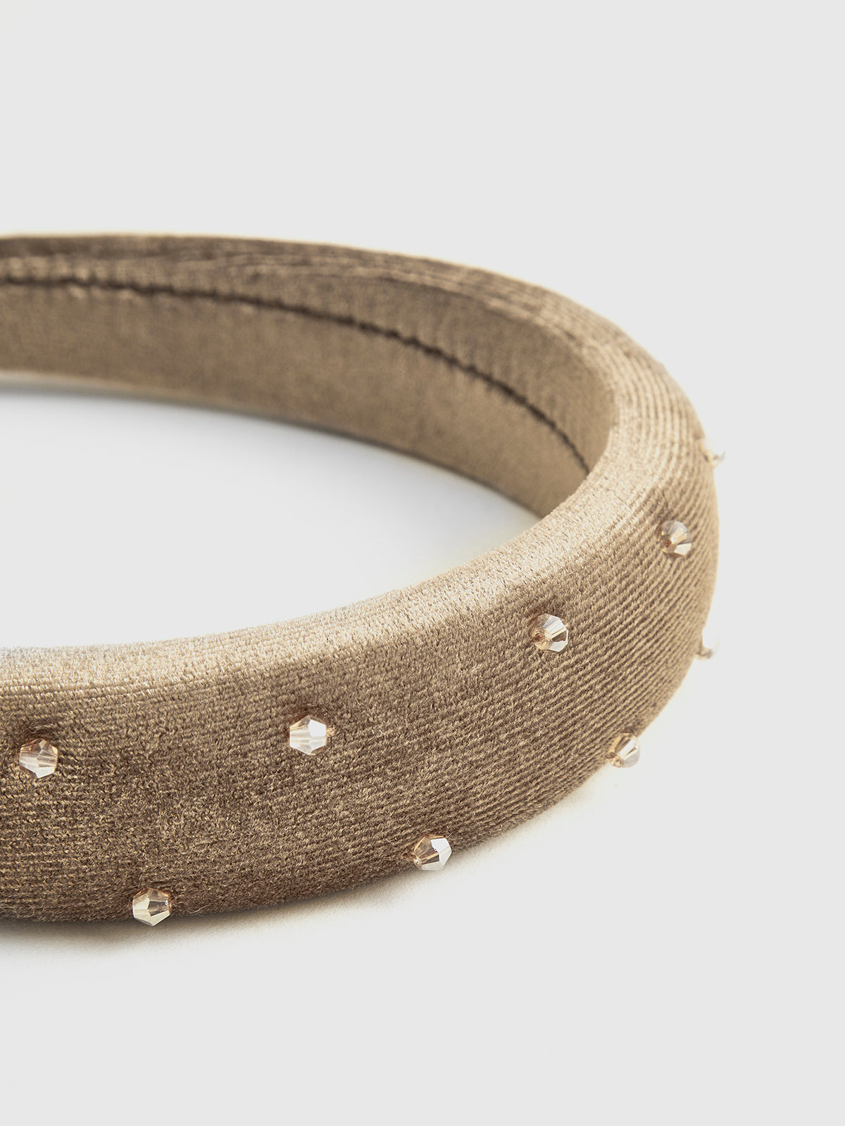 Retro Kadife Rhinestone Saç Bandı Shine Aura