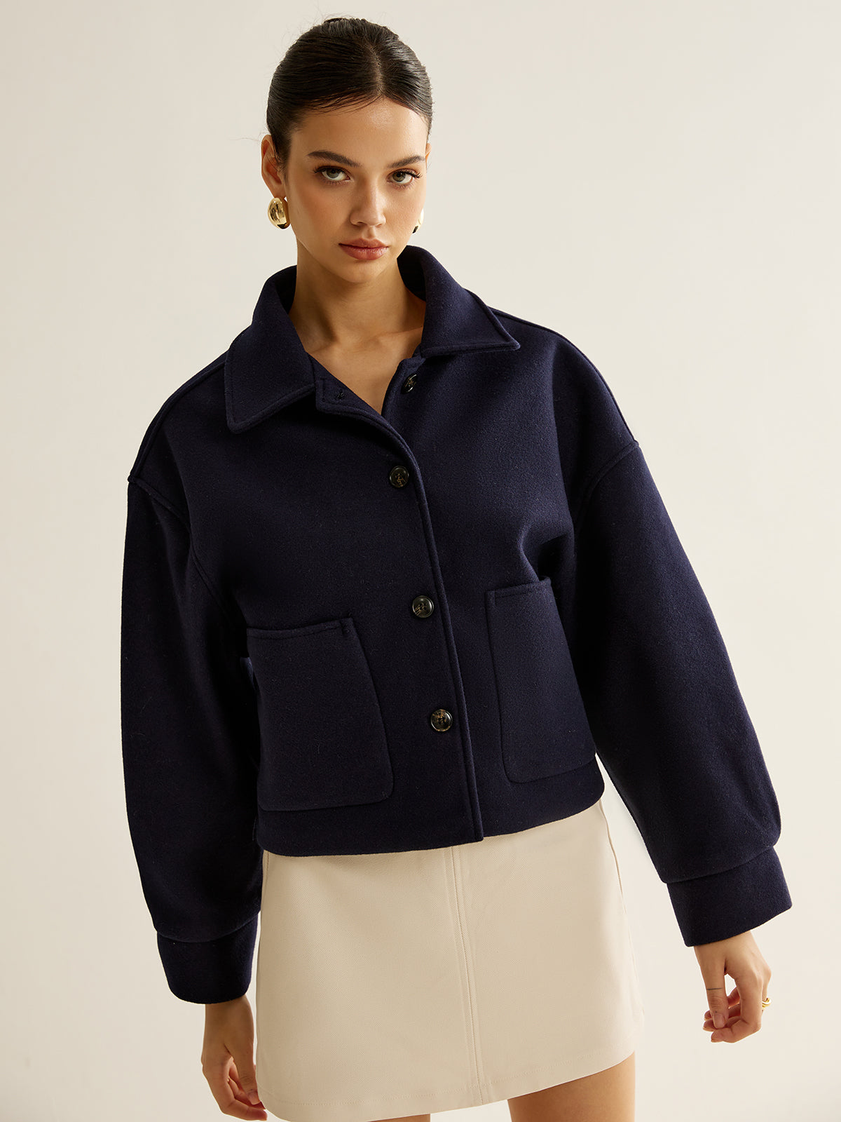 Sırt Cepli Düğmeli Ceket Shine Aura