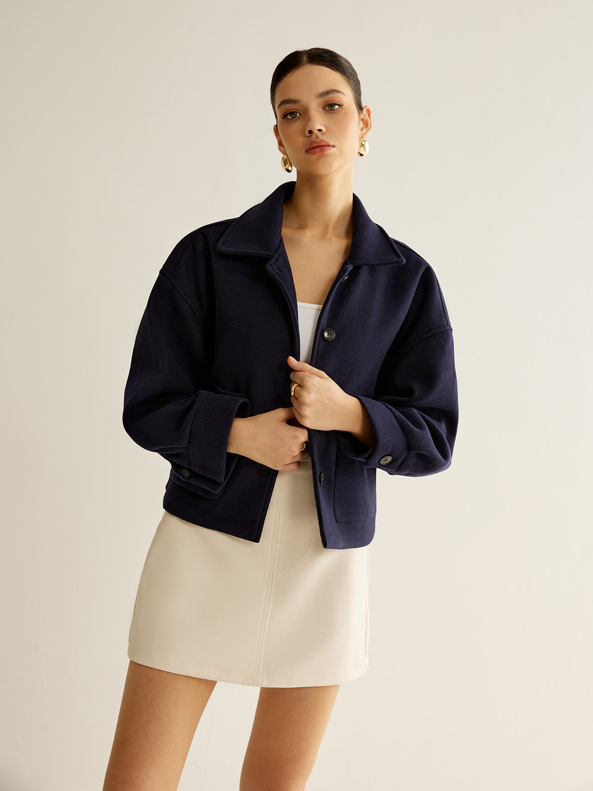 Sırt Cepli Düğmeli Ceket Shine Aura