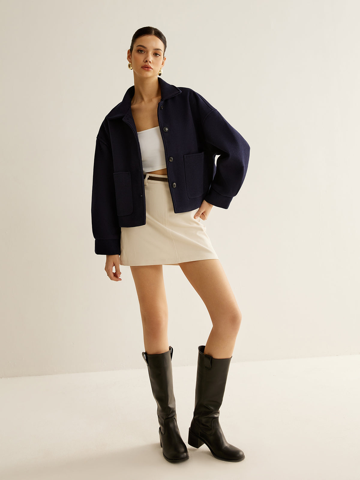 Sırt Cepli Düğmeli Ceket Shine Aura